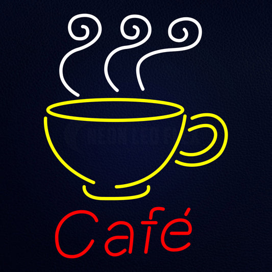 Cafe With Coffee Mug Neon Flex Sign