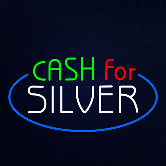 Cash For Silver Neon Flex Sign