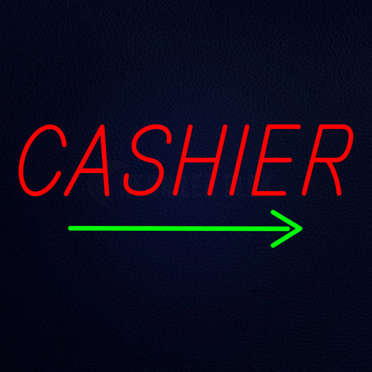 Cashier With Arrow Neon Flex Sign