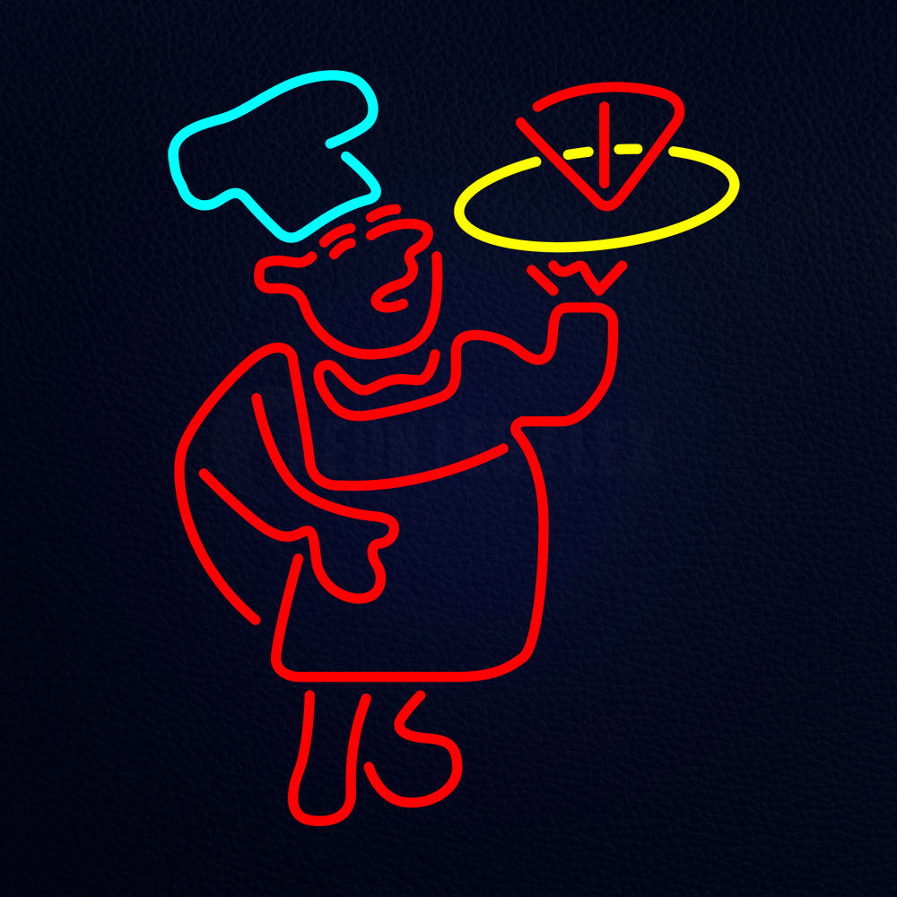 Chef With Pizza Neon Flex Sign