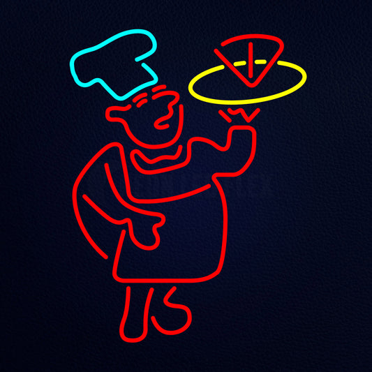 Chef With Pizza Neon Flex Sign