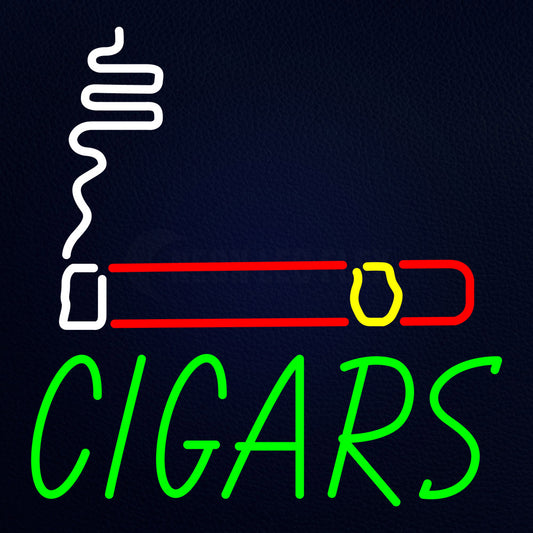 Cigars With Smoke Bar Neon Flex Sign