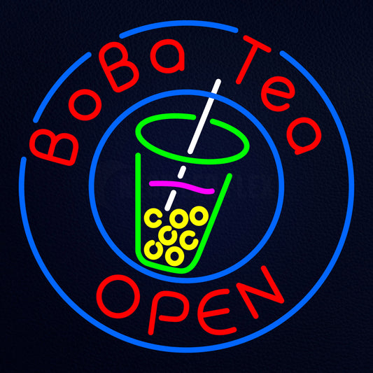 Circle Boba Tea Neon Flex Sign