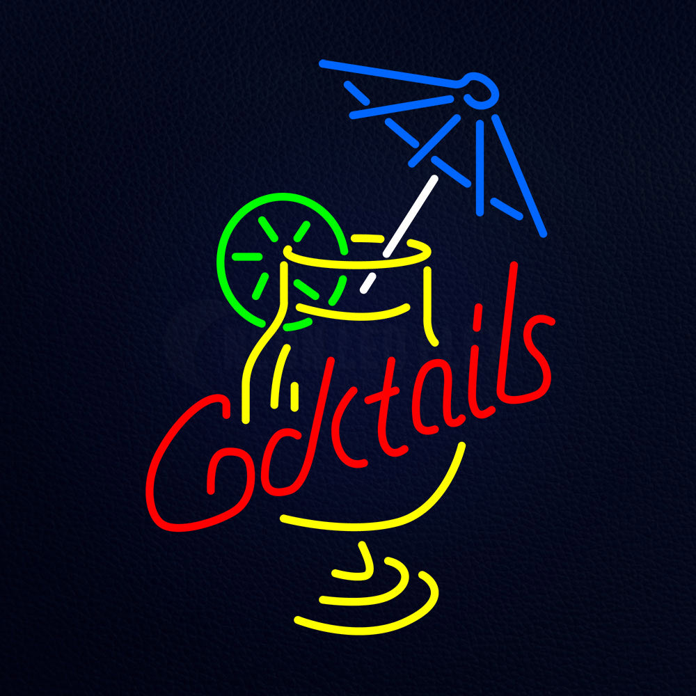 Cocktail And Martini Umbrella Cup Bar Neon Flex Sign