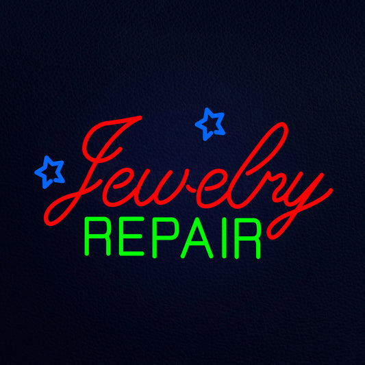 Cursive Jewelry Repair Flashing Neon Flex Sign