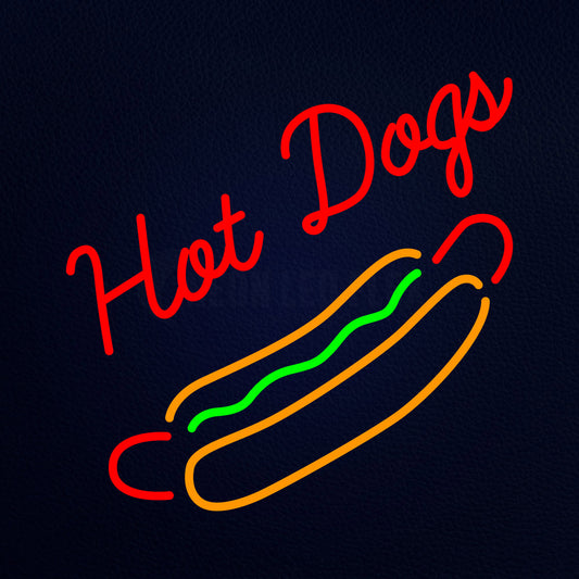 Cursive Red Hotdogs Neon Flex Sign