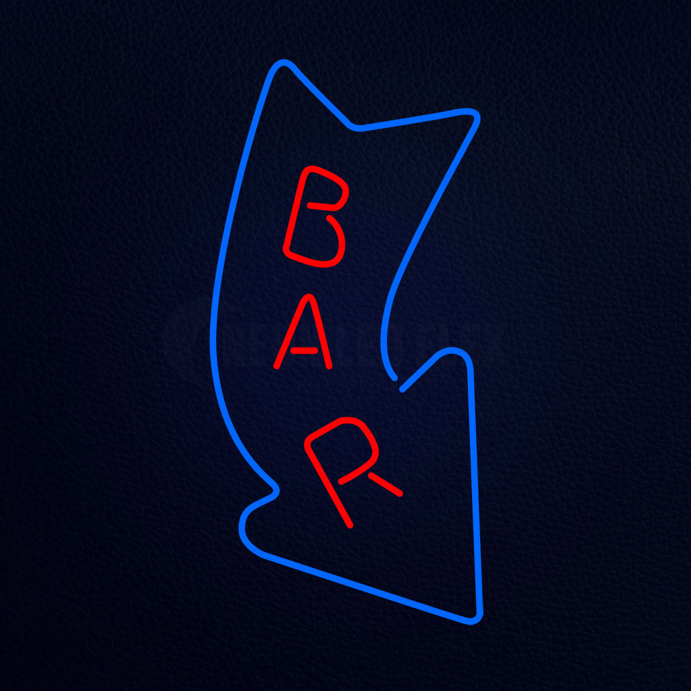 Curve Bar With Arrow Neon Flex Sign