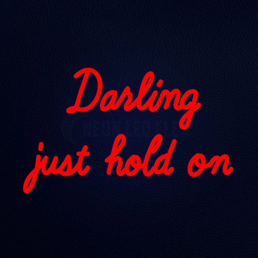 Darling Just Hold On Neon Sign