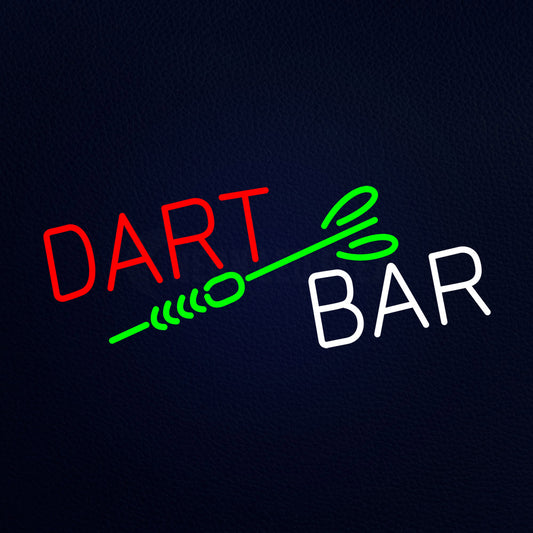 Dart Bar With Purple Border Neon Flex Sign