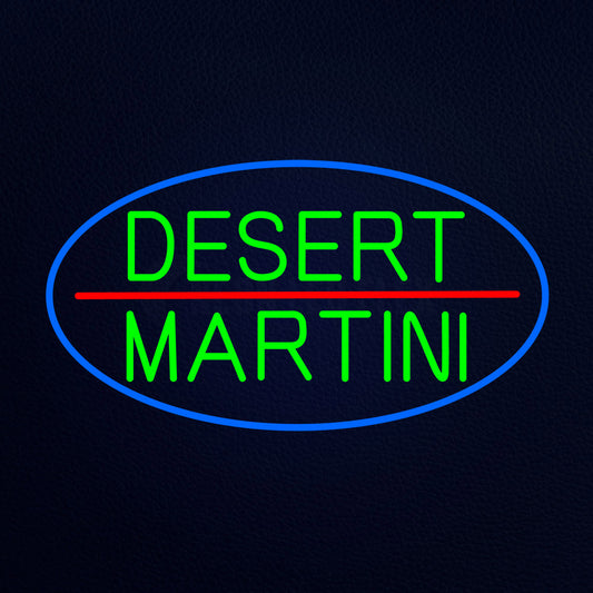 Desert Martini With Blue Border Neon Flex Sign