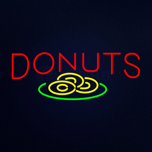 Donut Red And Logo Neon Flex Sign