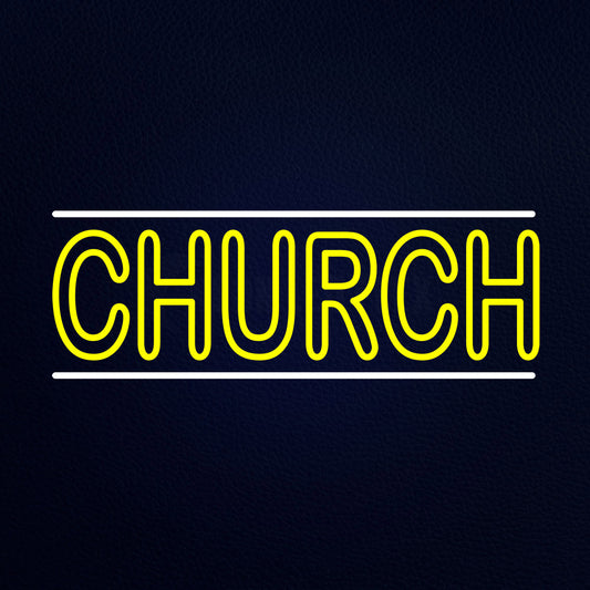 Double Stroke Church Neon Flex Sign