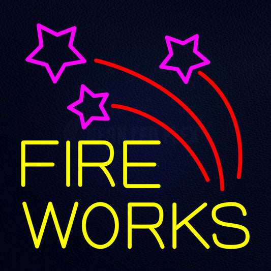 Double Stroke Fire Works Neon Flex Sign