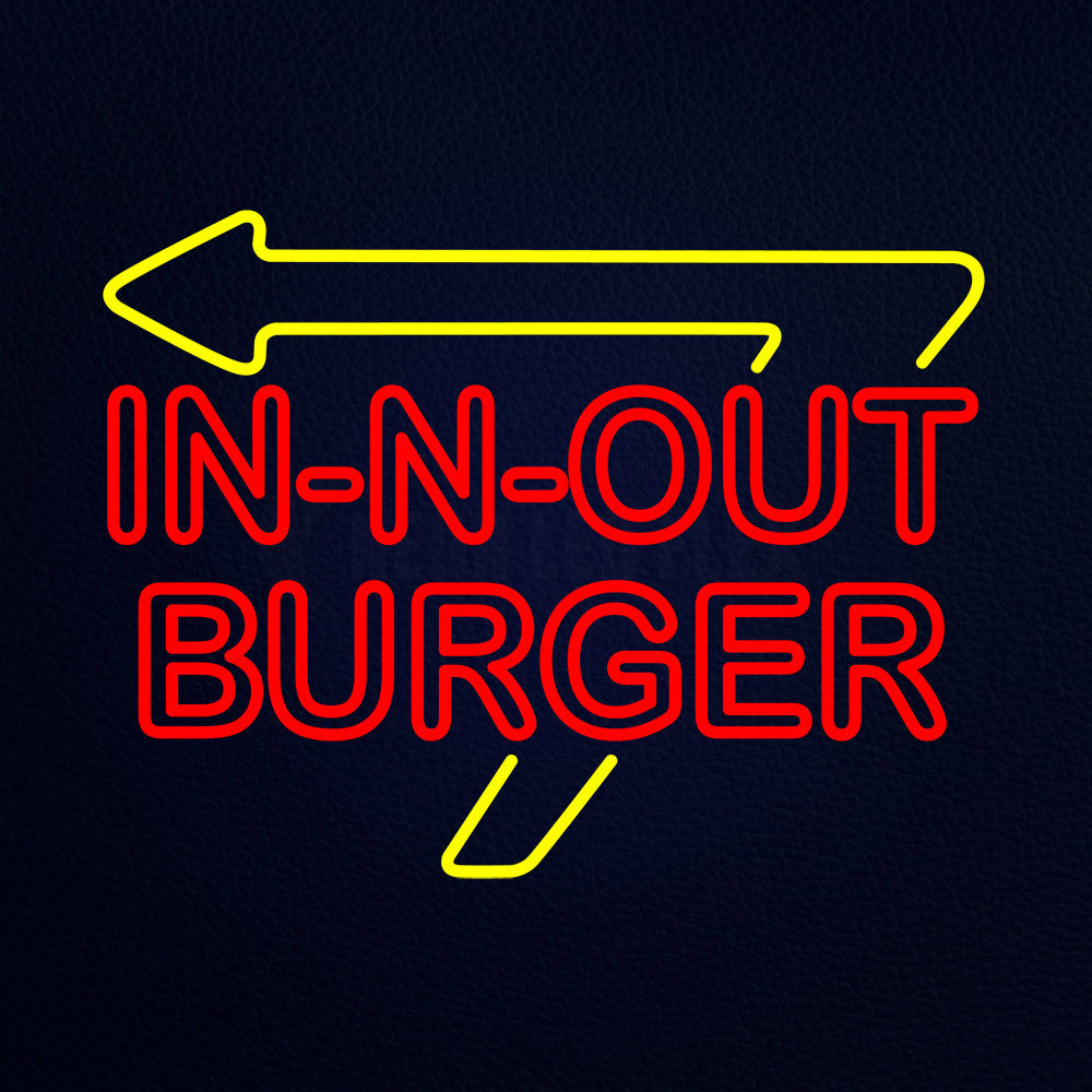 Double Stroke In N Out Burger With Arrow Neon Flex Sign