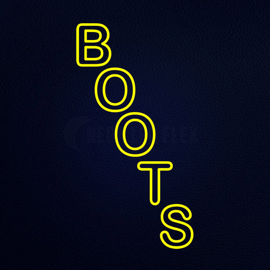 Double Stroke Yellow Boots Neon Flex Sign