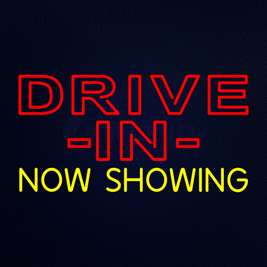 Drive In Now Showing Neon Sign