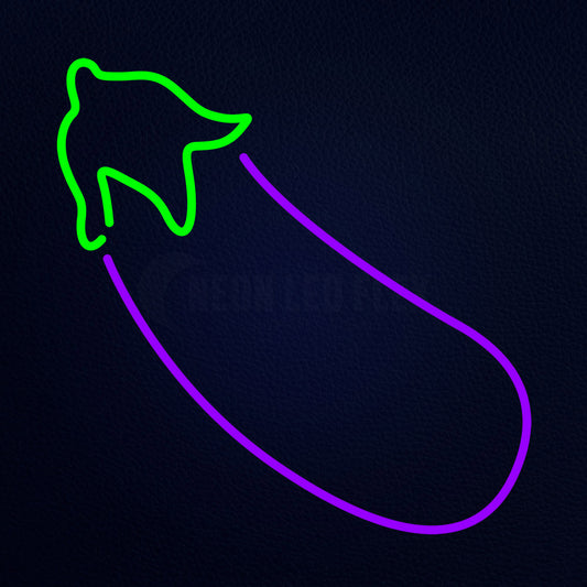 Eggplant Emoji Neon Flex Sign