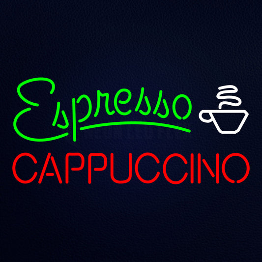 Espresso and Cappuccino Neon Sign 24 x 12