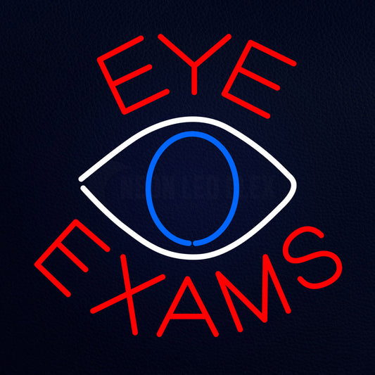 Eye Exams With Eye Logo Neon Flex Sign