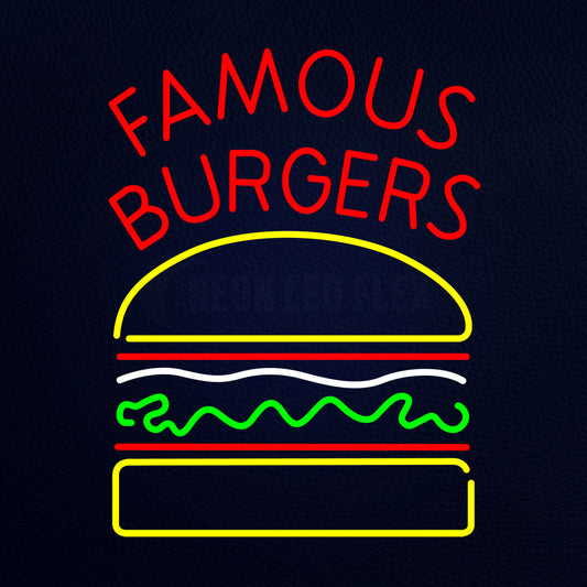 Famous Burgers Neon Flex Sign