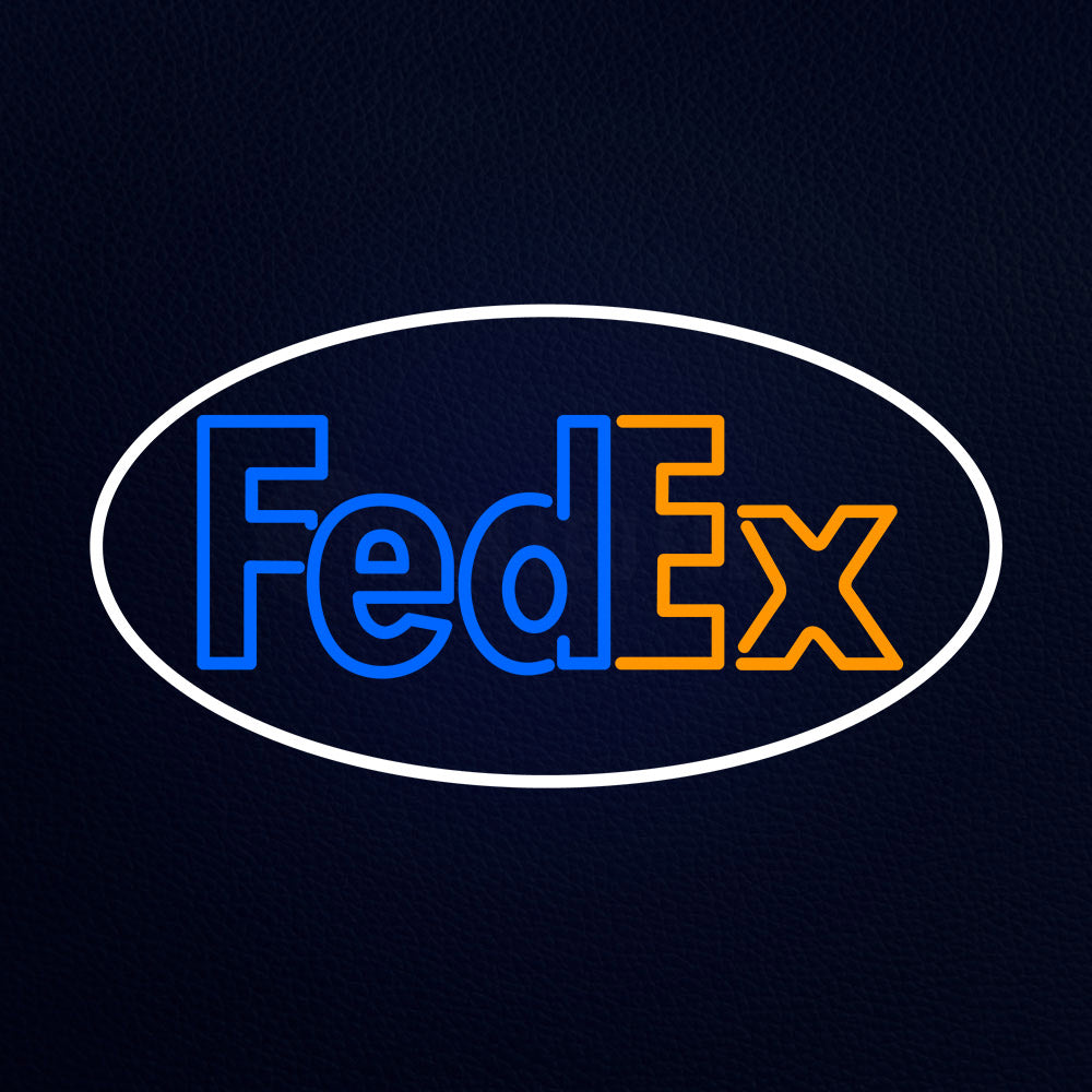 Fedex Logo With Neon Flex Sign