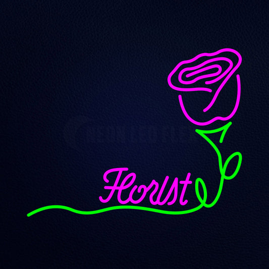 Florist With Rose Neon Flex Sign