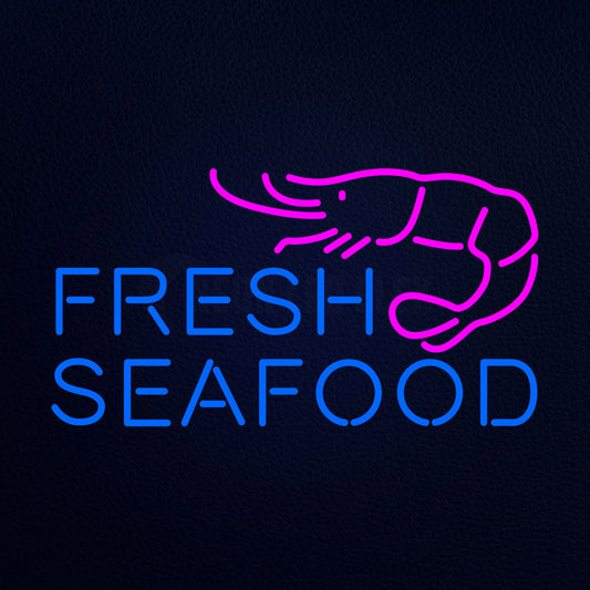 Fresh Seafood With Graphic Neon Flex Sign