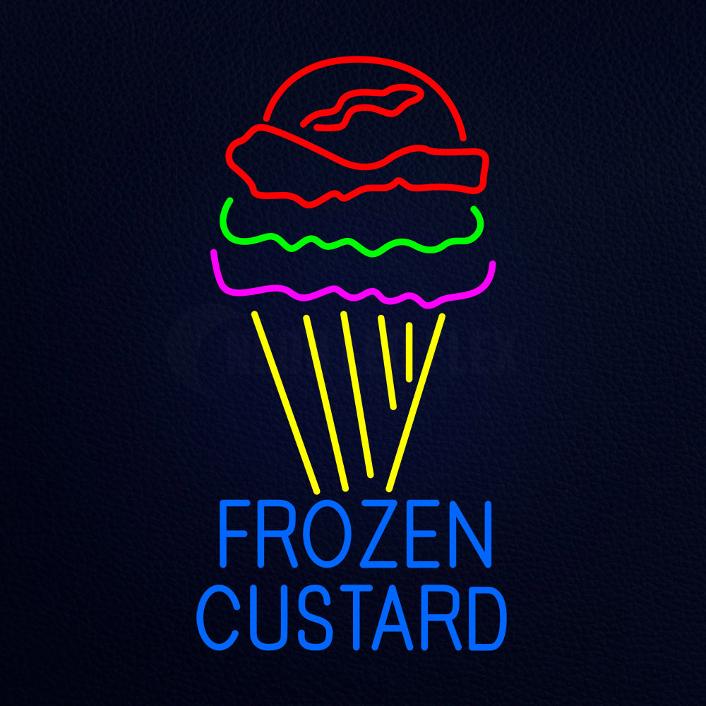 Frozen Custard With Logo Neon Flex Sign