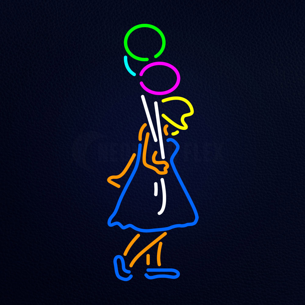 Girl With Balloon Neon Flex Sign