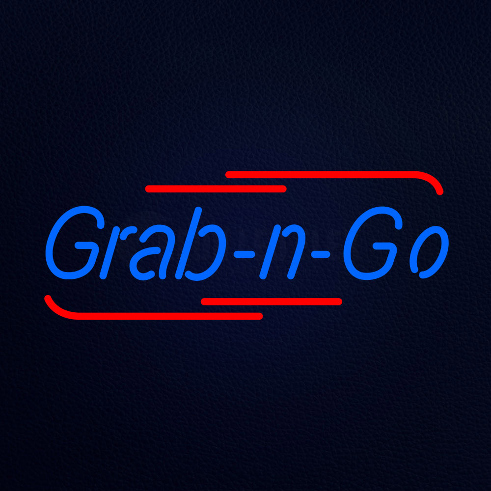 Grab N Go In Blue Neon Flex Sign