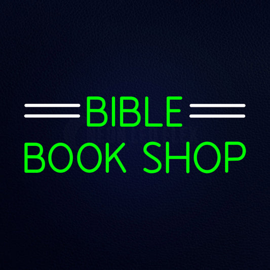 Green Bible Book Shop Neon Flex Sign