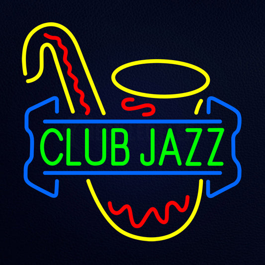 Green Club Jazz Block With Saxophone Neon Flex Sign