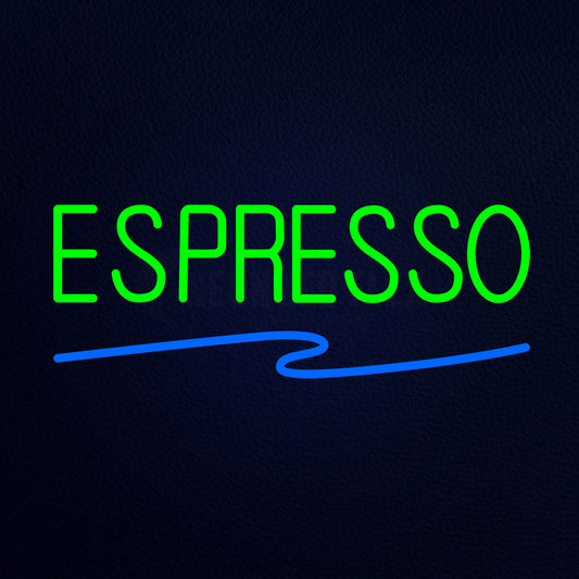 Green Espresso Blue Line Neon Flex Sign