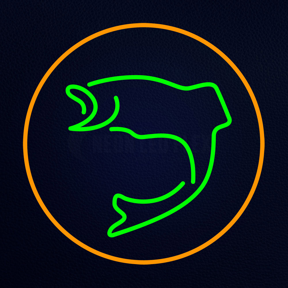 Green Fish With Circle Neon Flex Sign