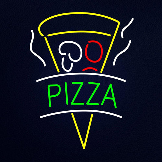 Green Pizza With Logo Neon Flex Sign