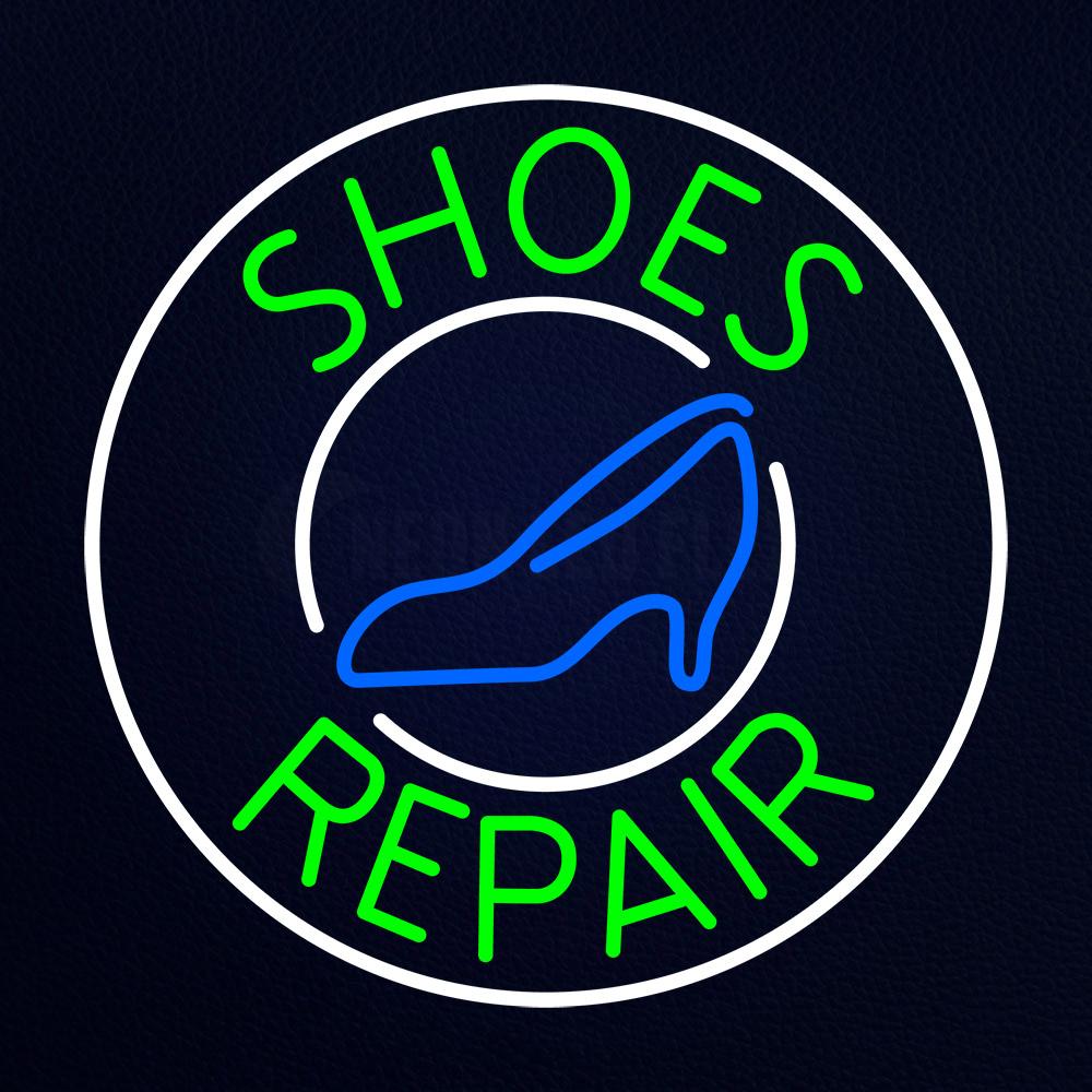 Green Shoes Repair Blue Sandal Neon Flex Sign