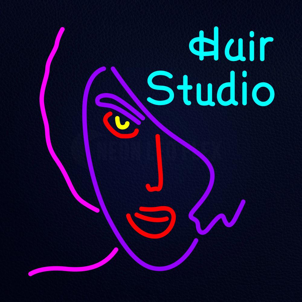 Hair Studio Girl Logo Neon Flex Sign