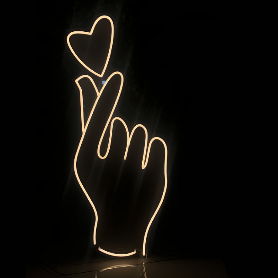 Hand Heart Neon Sign