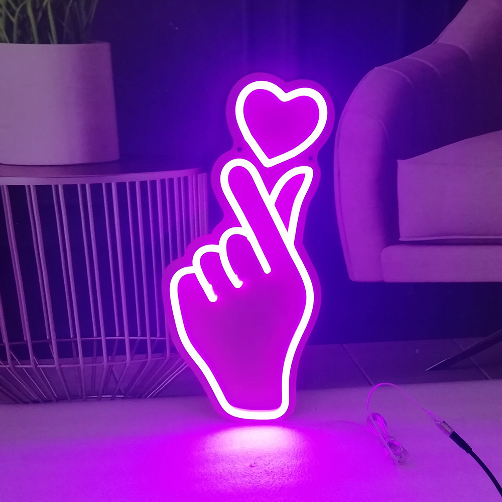 Hand Heart Neon Sign