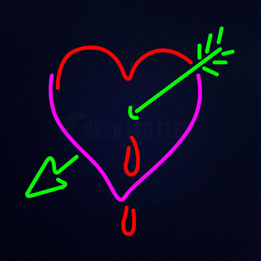 Heart Arrow I Love You Neon Flex Sign