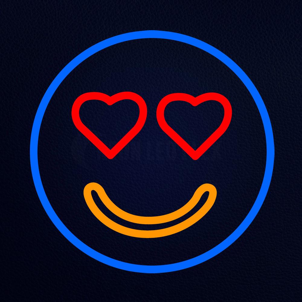 Heart Eye Smiley Face Emoji Neon Flex Sign