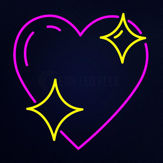 Heart With Stars Emoji Neon Flex Sign