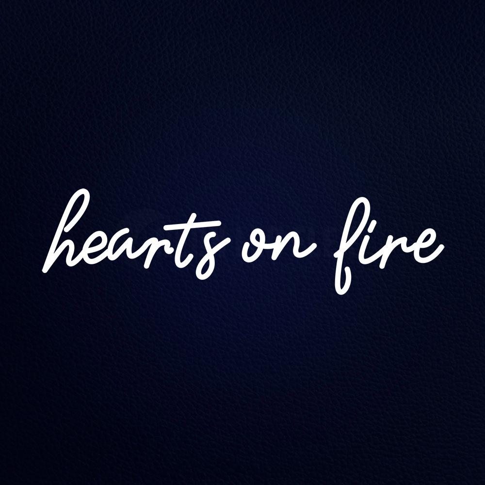 Hearts on Fire Glass Neon Flex Sign