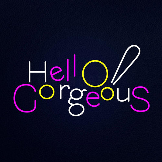 Hello Gorgeous Logo Neon Flex Sign