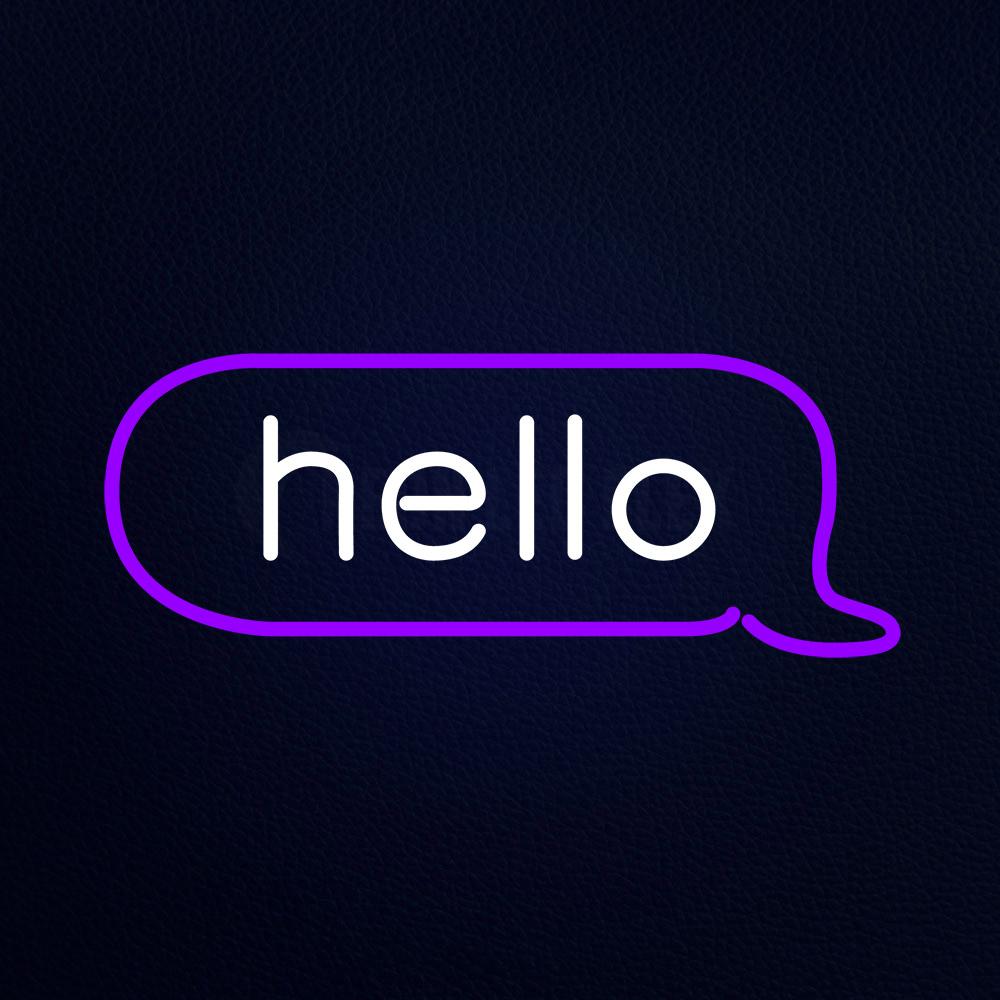 Hello Speech Bubble Neon Flex Sign