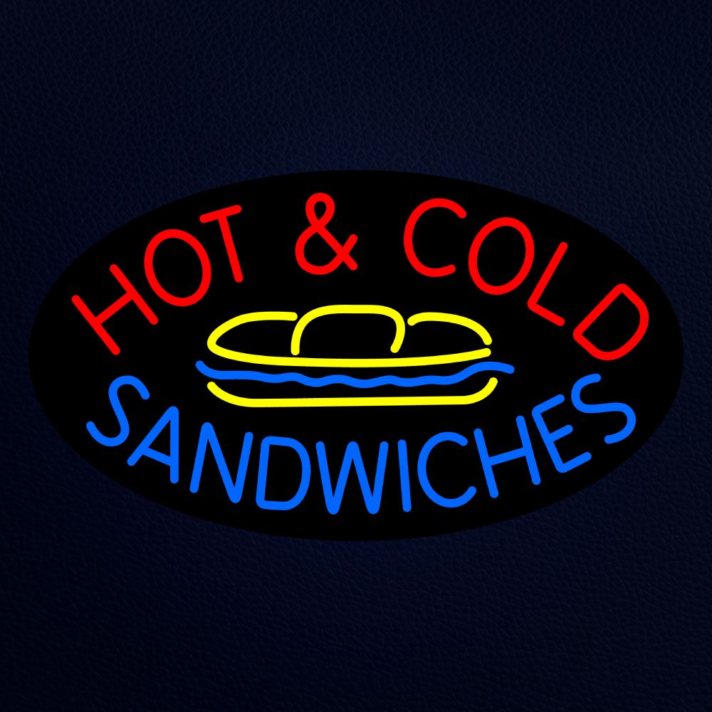 Hot and Cold Sandwiches Neon Sign