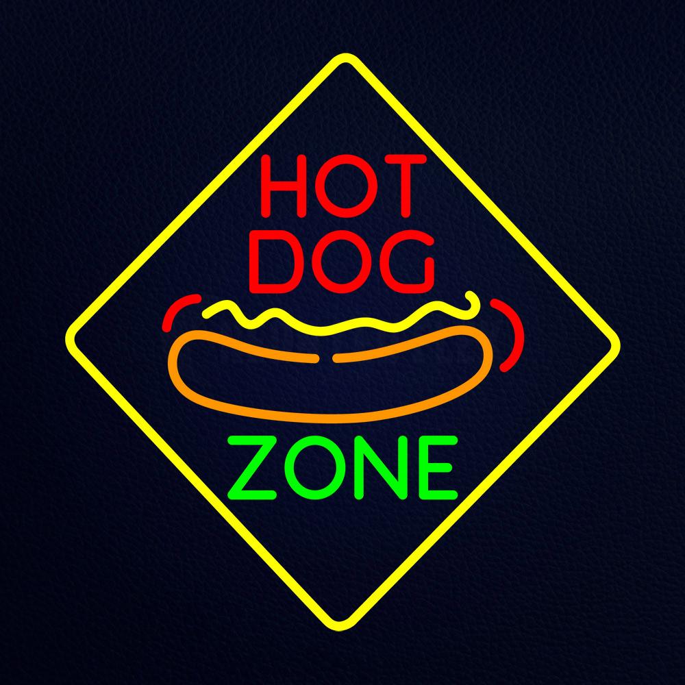 Hot Dog Zone Circle Neon Flex Sign