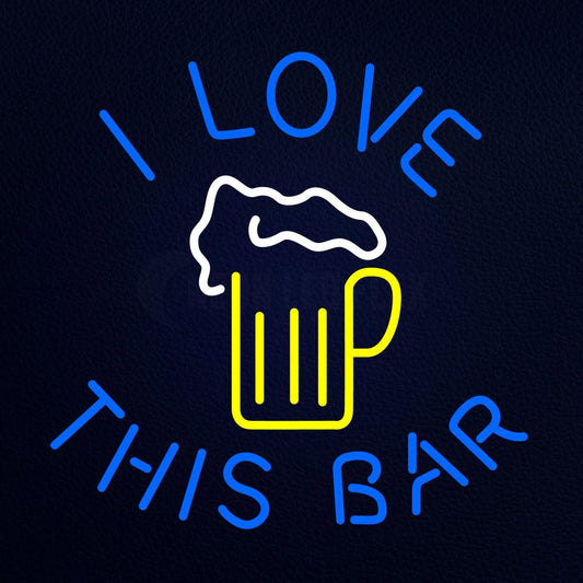 I Love This Bar Beer Mug Neon Flex Sign