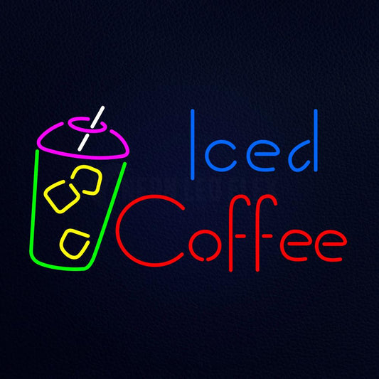 Iced Coffee Deit Catering Cafe Neon Flex Sign