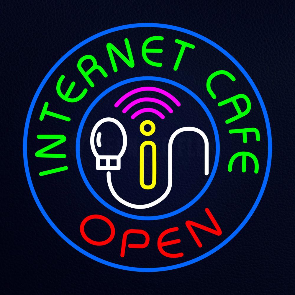 Internet Cafe Open Neon Flex Sign